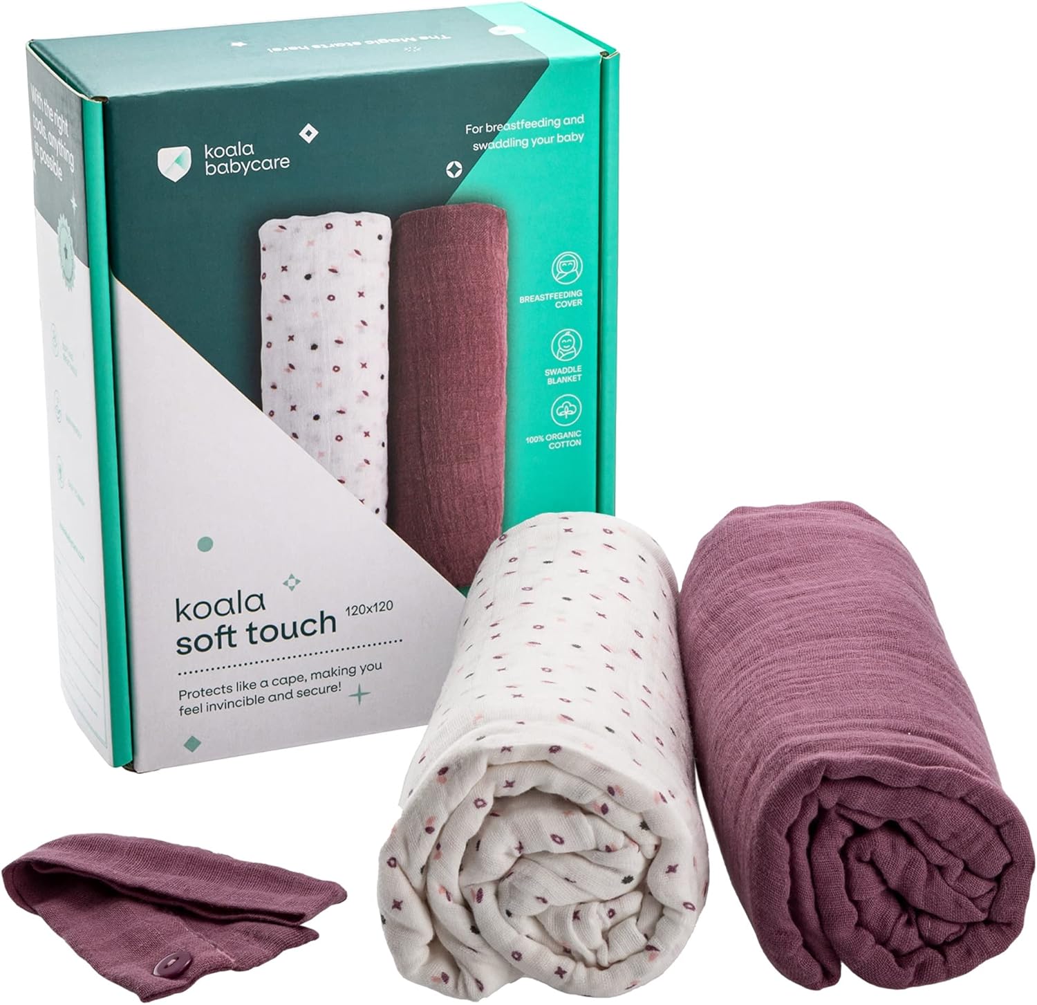 KOALA BABYCARE - Muselinas Bebe Algodon 120x120 - Paquete con 2 Unidades