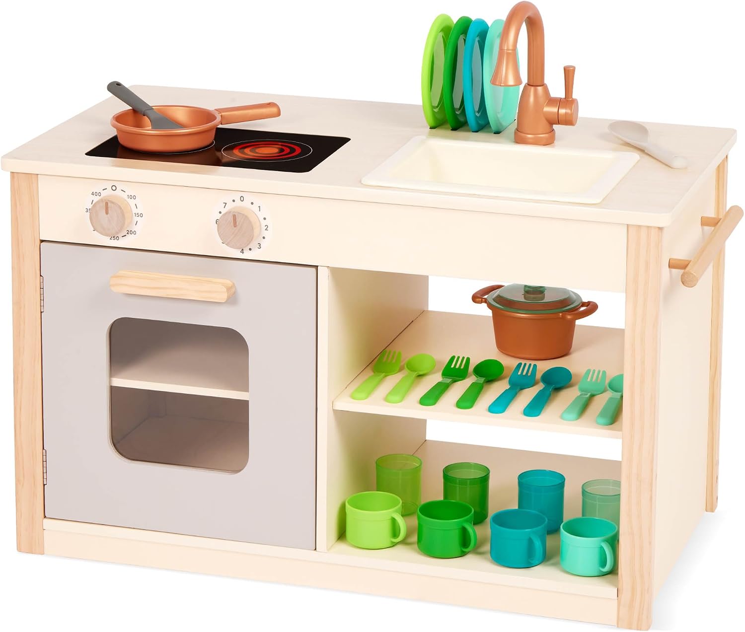 Battat Two n' One Cookin' Fun, Cocina y Mercado de Juguete 2 en 1