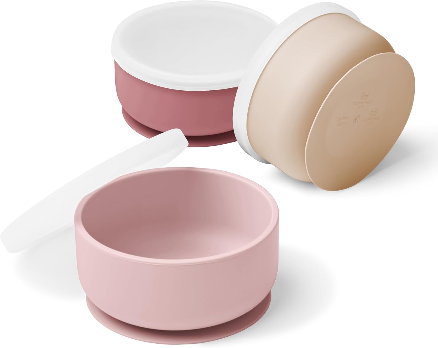 Navik Set bol ventosa bebé cuenco silicona con tapa vajilla infantil