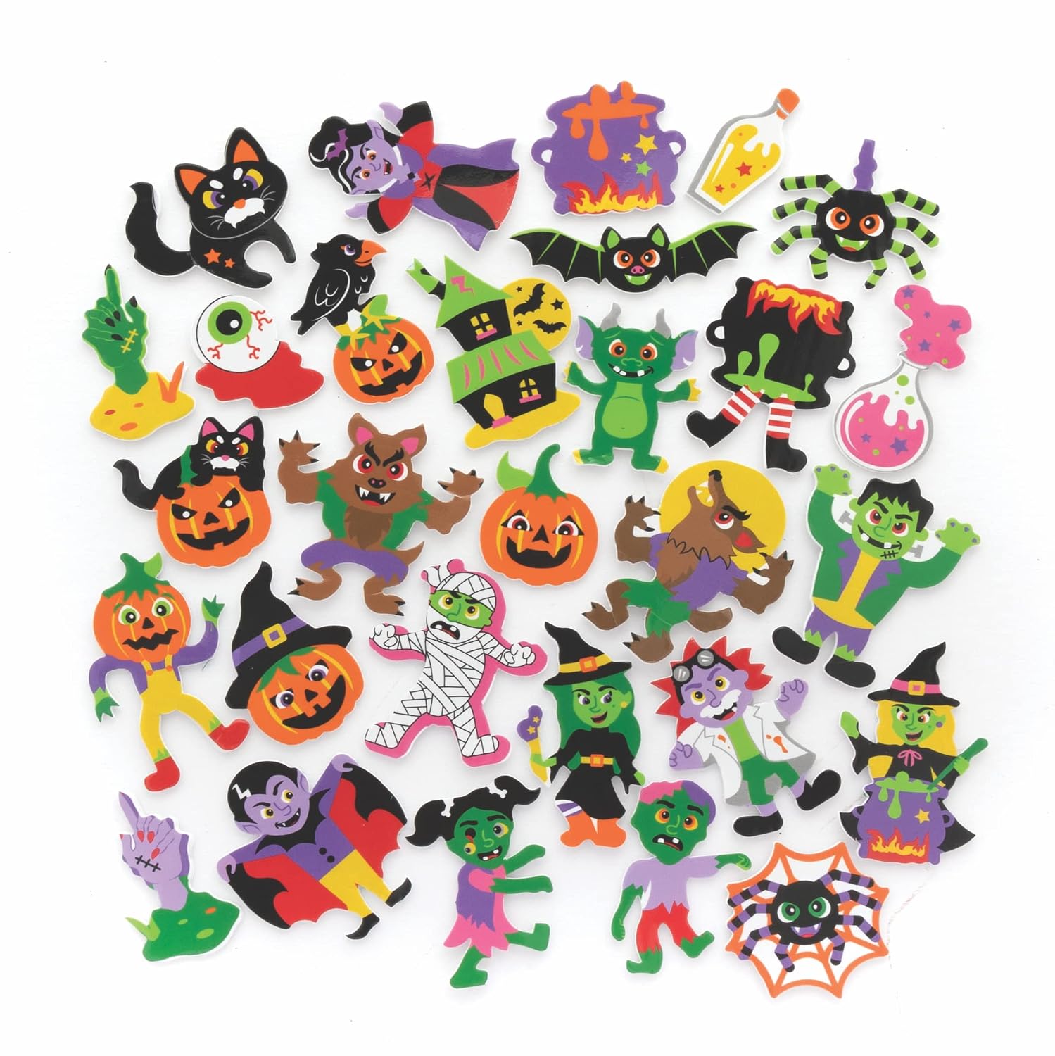 Baker Ross FE734 Pegatinas de espuma de Halloween - Paquete de 200