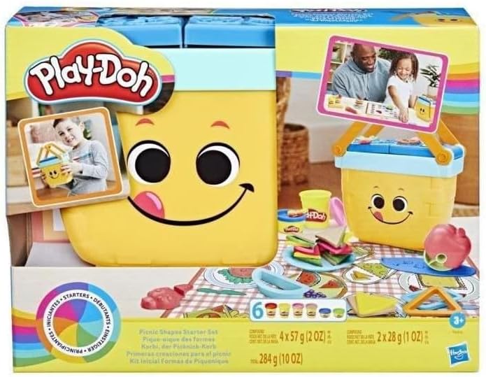 Play-Doh Hasbro Set de Iniciación, 4 Botes de Plastilina de Colores, 9 Accesorios