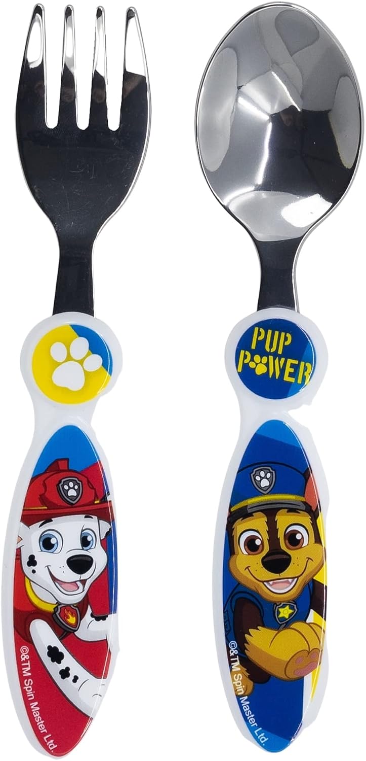 SET DE 2 CUBIERTOS METALICOS PAW PATROL PUP POWER