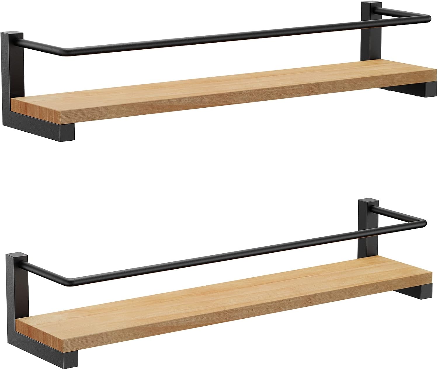 OROPY Especiero de Cocina Juego de 2 Madera de Pino, Estante de Especias Montado en la Pared - 40x9cm