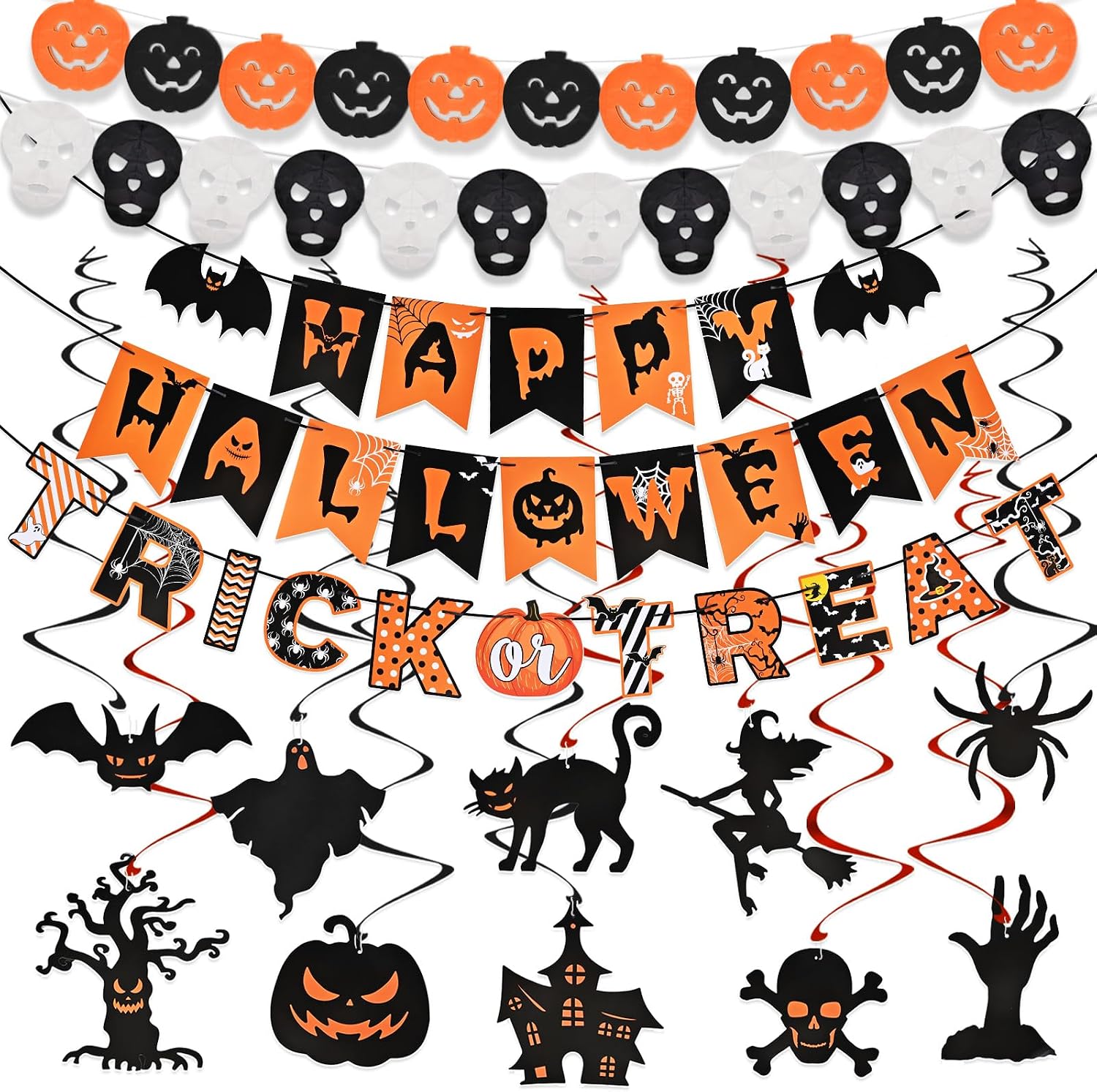AhfuLife Conjunto de Pancartas de Fiesta de Decoración Halloween