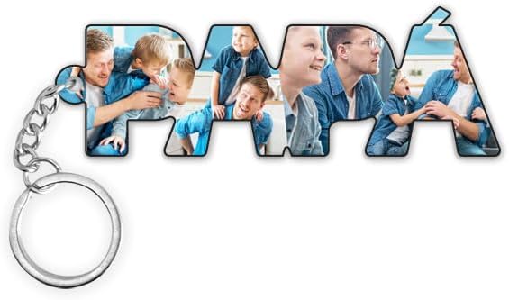 Llavero Personalizado con Fotos en Letras para Papá o Mamá