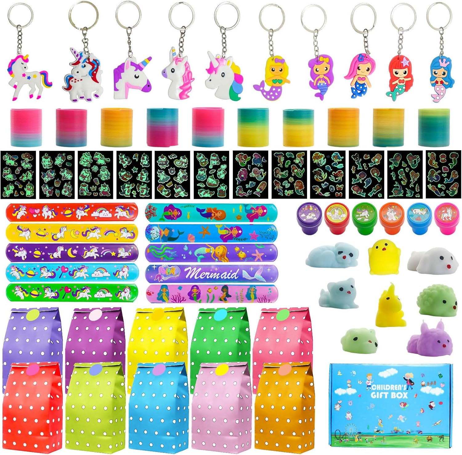 Liangding Relleno Piñata de Cumpleaños Infantil, 66 Piezas Unicornio y Sirena