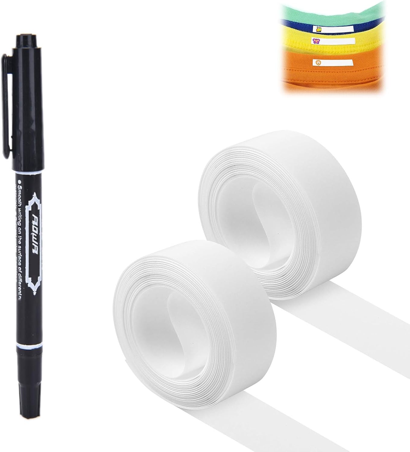 Etiquetas Personalizadas De Tela De Planchado - 2 Rollos De Nombre De Niños Con Bolígrafo Negro - Termoadhesiva y De Costura