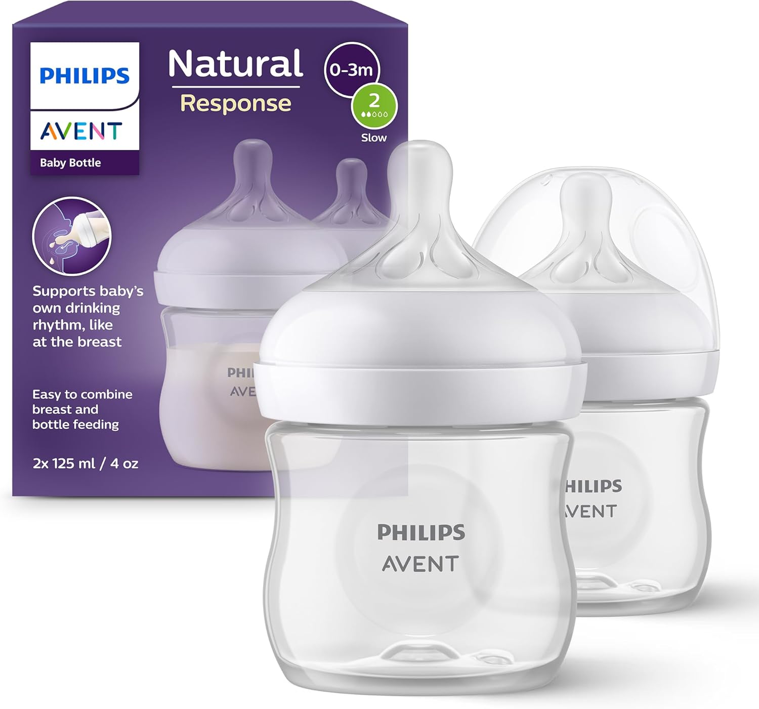 Philips Avent Biberón Natural Response 125ml - Pack de 2