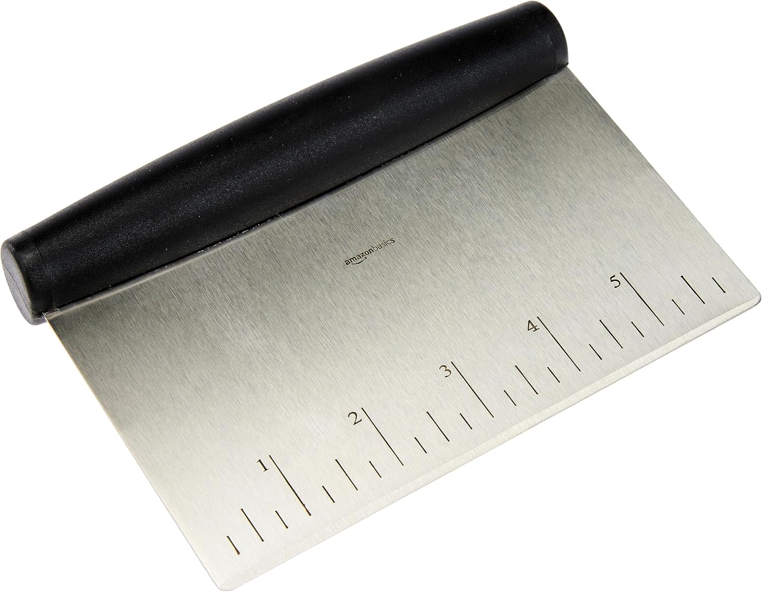 Amazon Basics Rasqueta cortadora de acero inoxidable multiusos, 15,24 cm Negro, Plateado