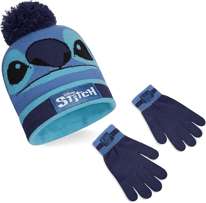 Disney Stitch Accesorios de Invierno Set de 1, 2 o 3 Piezas para Niñas, Gorro Niña Guantes Invierno Bufanda, Regalos Niños