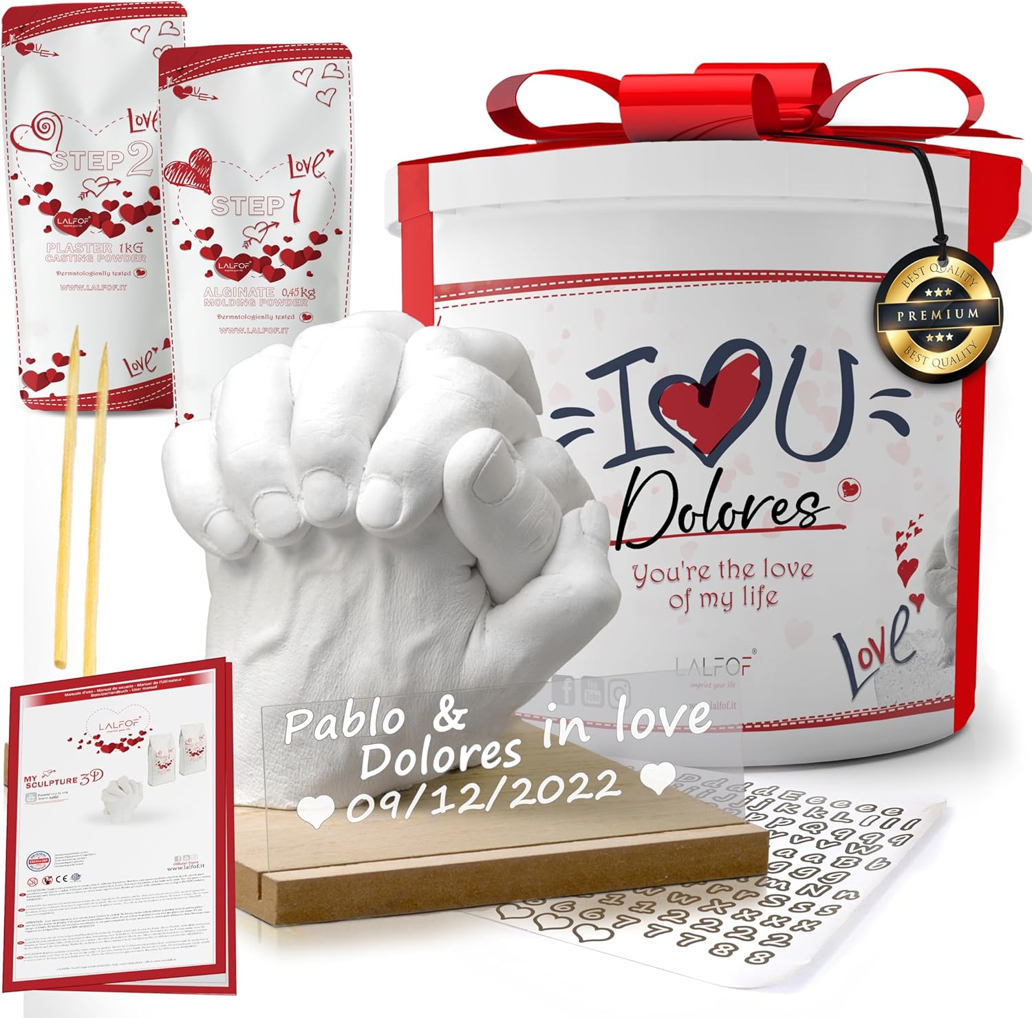 Escultura Manos Pareja Con NOMBRES | Regalos Originales Para Mujer y Hombre