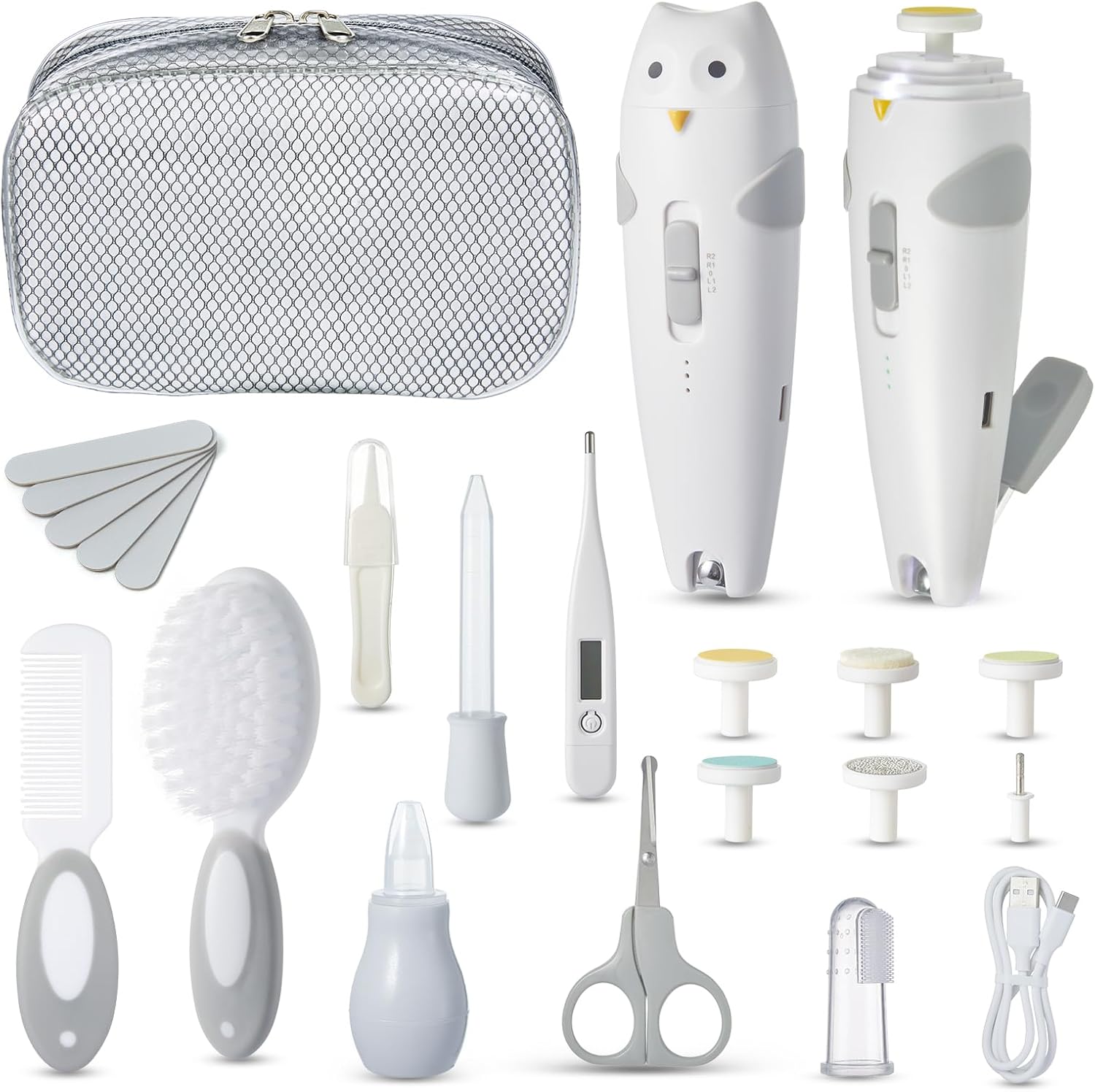 Lictin Set para Cuidado del Bebé 26 en 1 con Cortaúñas Eléctrico Recargable