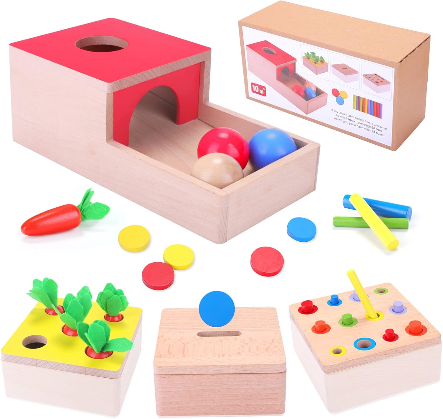 Juguetes Montessori para Niños 1 2 3 años - Cubo 4 en 1