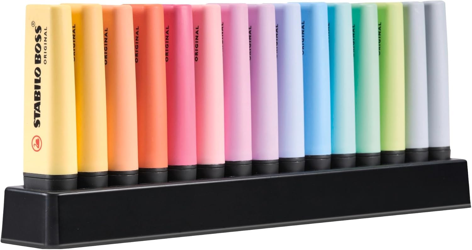 STABILO - Marcador - BOSS ORIGINAL Pastel - Set de mesa de 15 colores