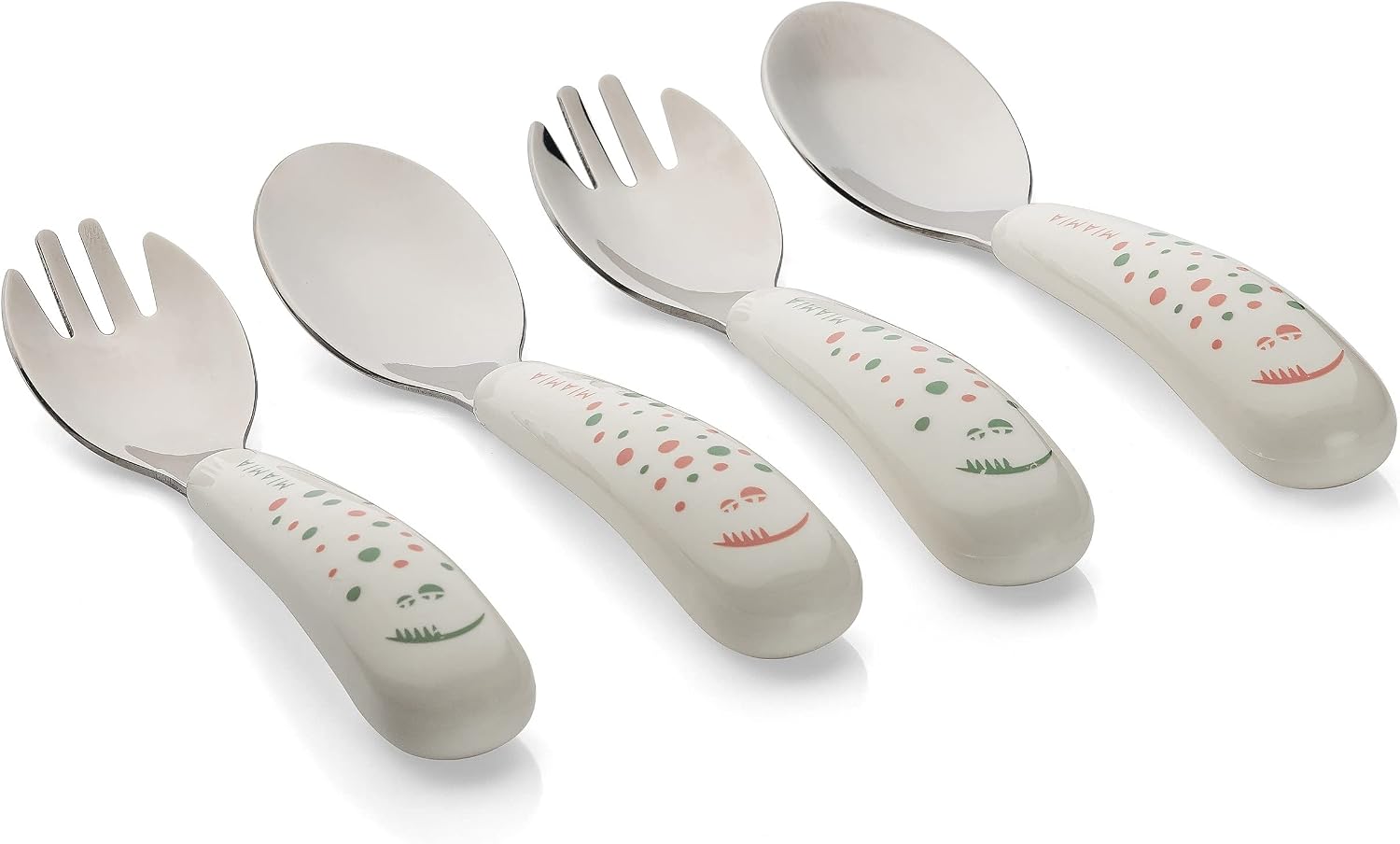 MiaMia Set de Mini Cubiertos Infantiles - 4 Ud. (2x Tenedor 2x Cuchara)