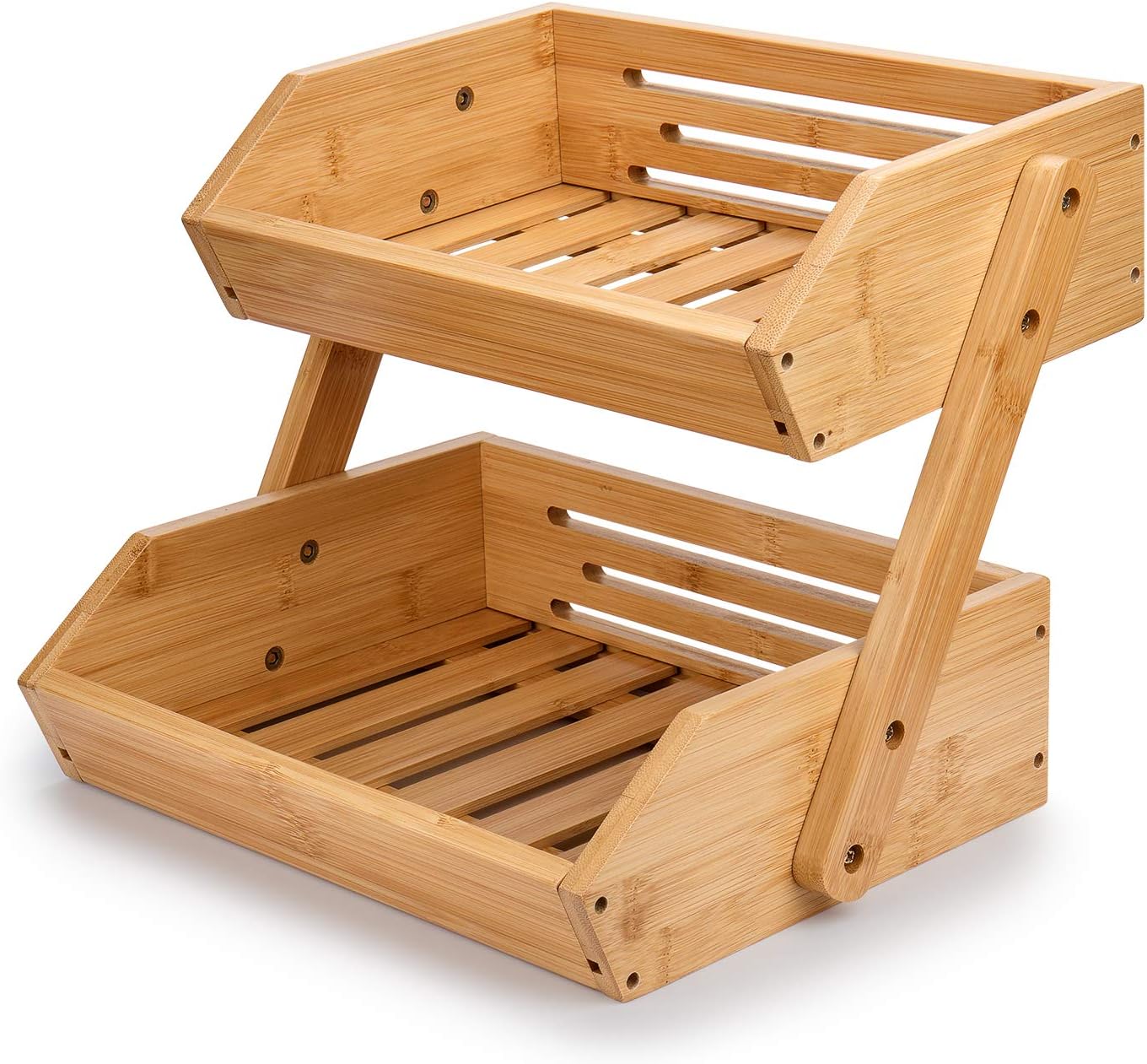 G.a HOMEFAVOR - Soporte de bambú para Cesta de Frutas de 2 Niveles