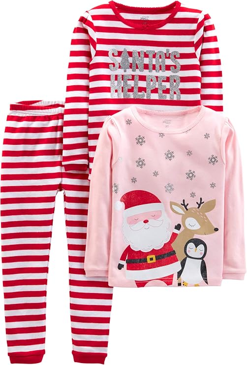Simple Joys by Carter's 3-Piece Snug-fit Cotton Holiday Pajama Set
