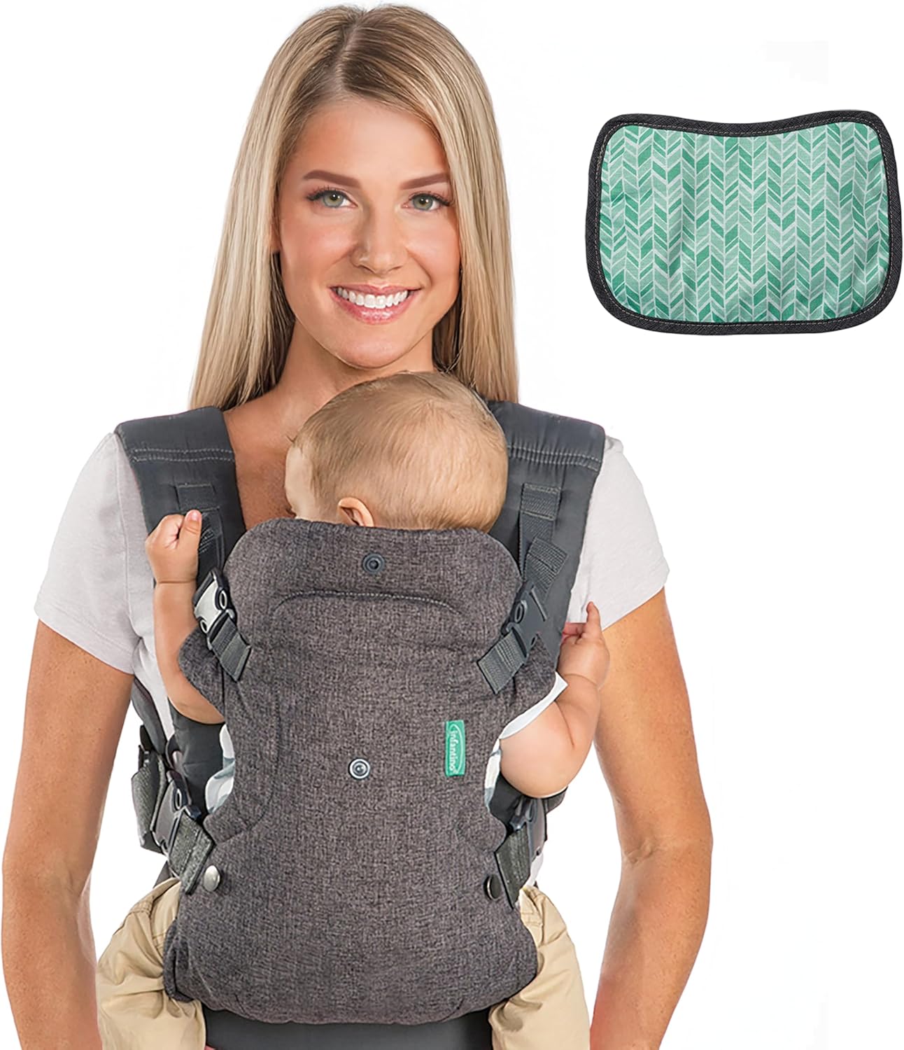 Infantino Mochila Portabebé Flip Advanced 4-en-1 con Babero