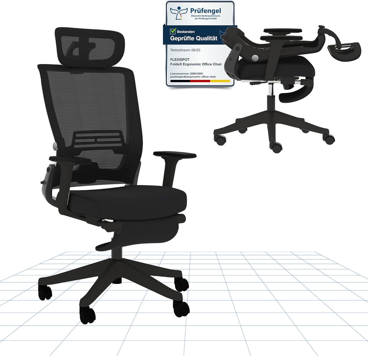 FLEXISPOT FOLDEX Silla de Oficina Ergonómica Plegable