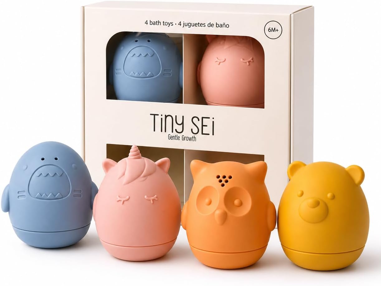 Juguetes Baño Bebé Silicona - 4 Piezas Tiny Sei