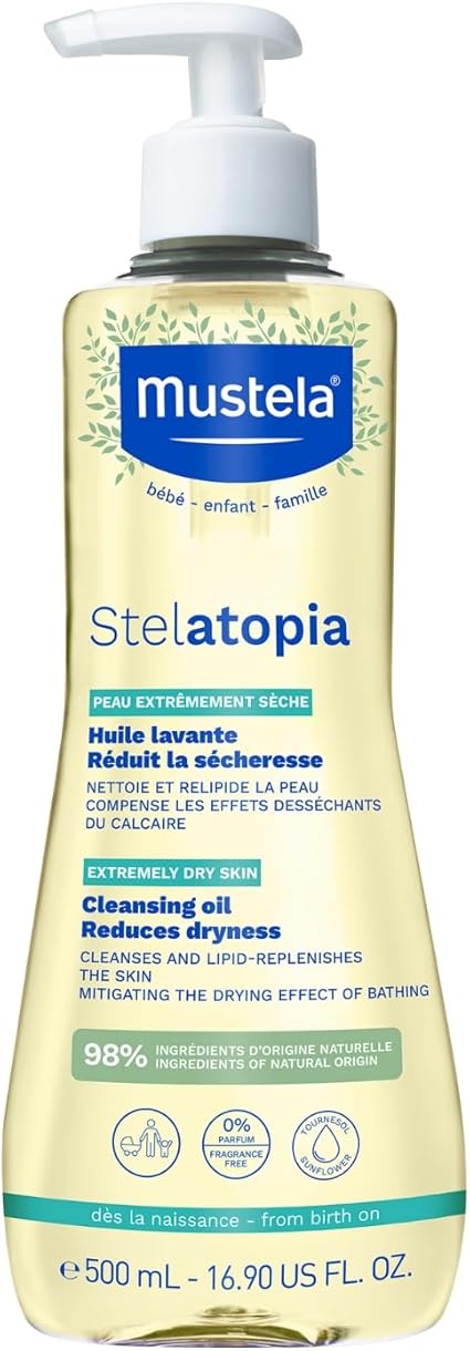 Mustela Stelatopia Aceite de Baño para Pieles con Sequedad Extrema o Dermatitis Atópica (500ml)