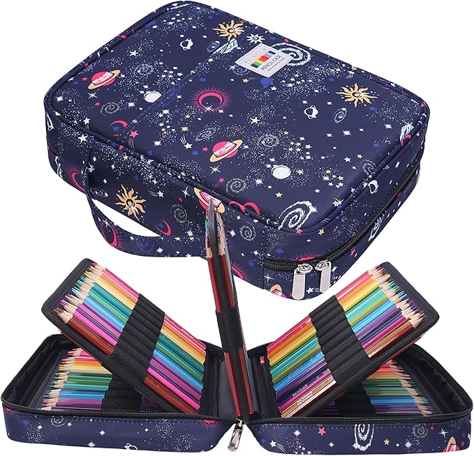 JAKAGO Estuche de lápiz de Color 220 Grande, Estuche Escolar con asa sólida
