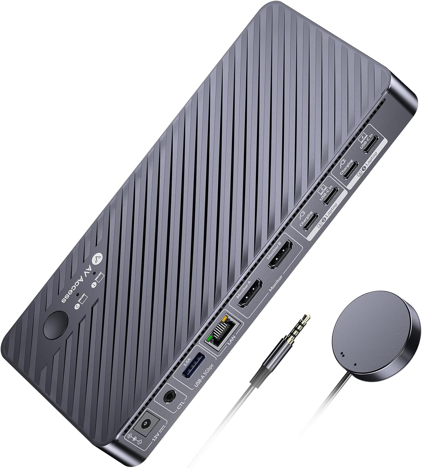 AV Access Estación de Acoplamiento KVM para 2 Monitores y 2 Laptops