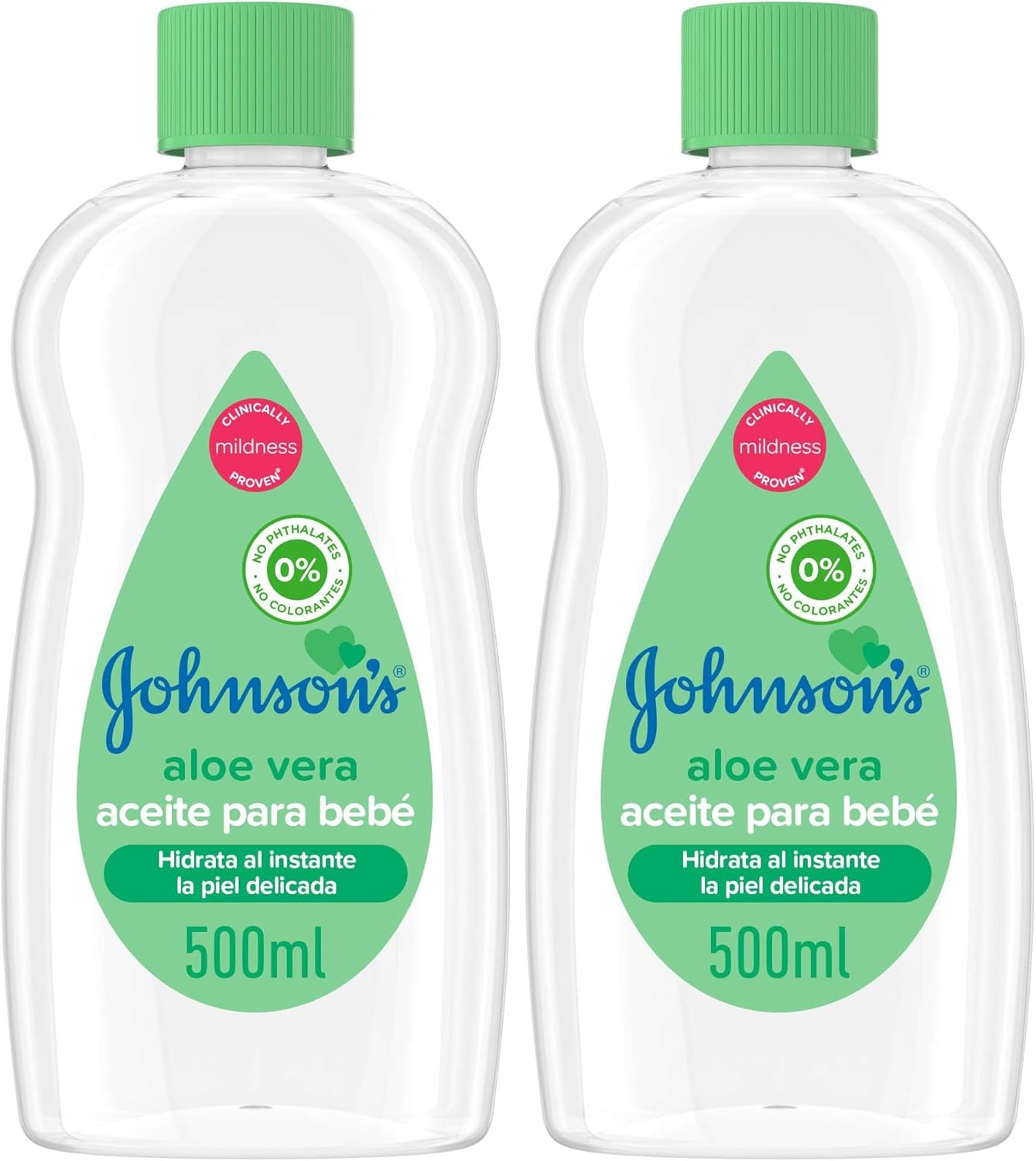Johnson's Baby Aceite corporal hidratante para bebés con aloe vera (Paquete de 2)