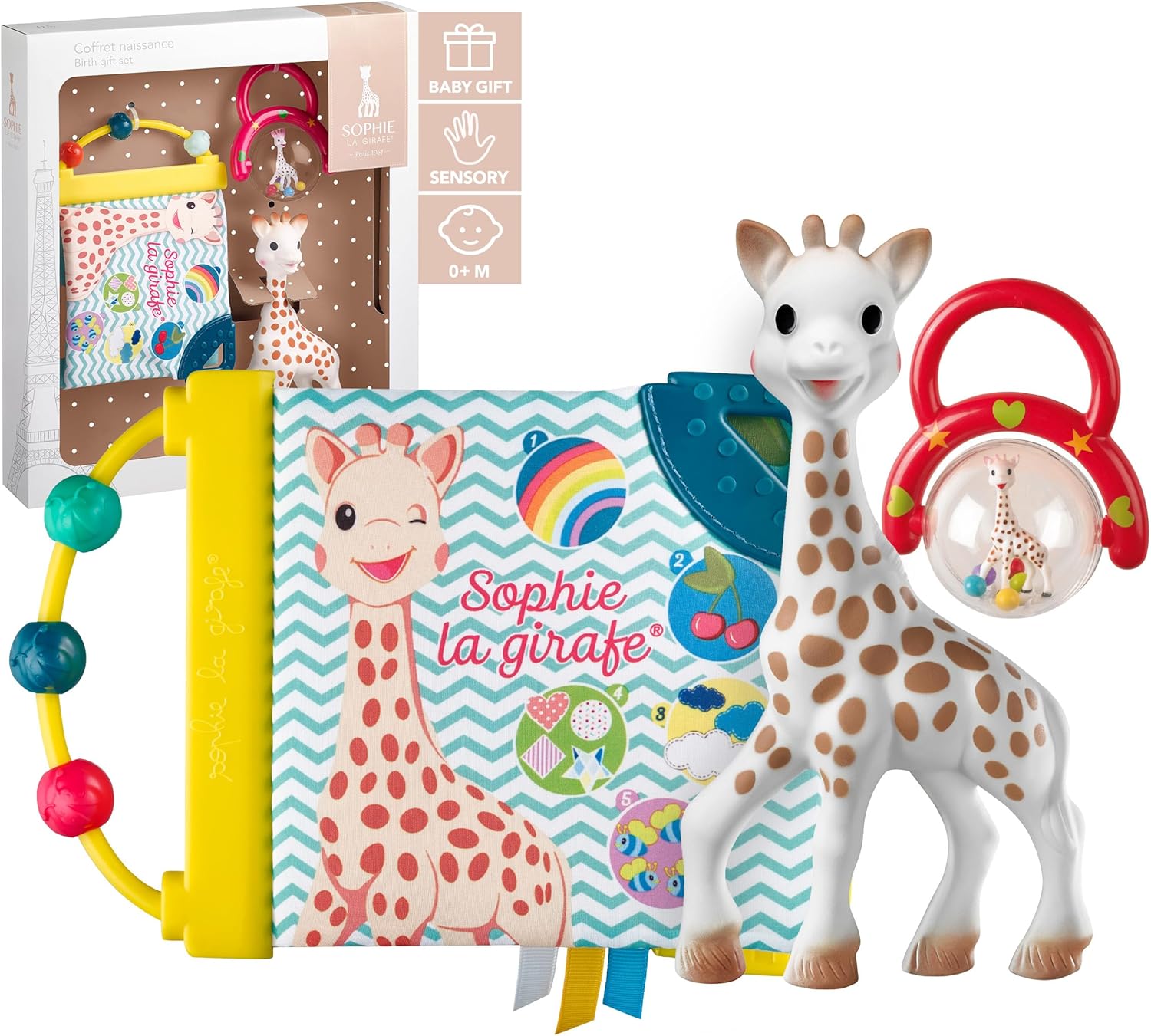 Sophie la Girafe – Cofre Nacimiento Juguete + Libro de Estimulación + Sonajero