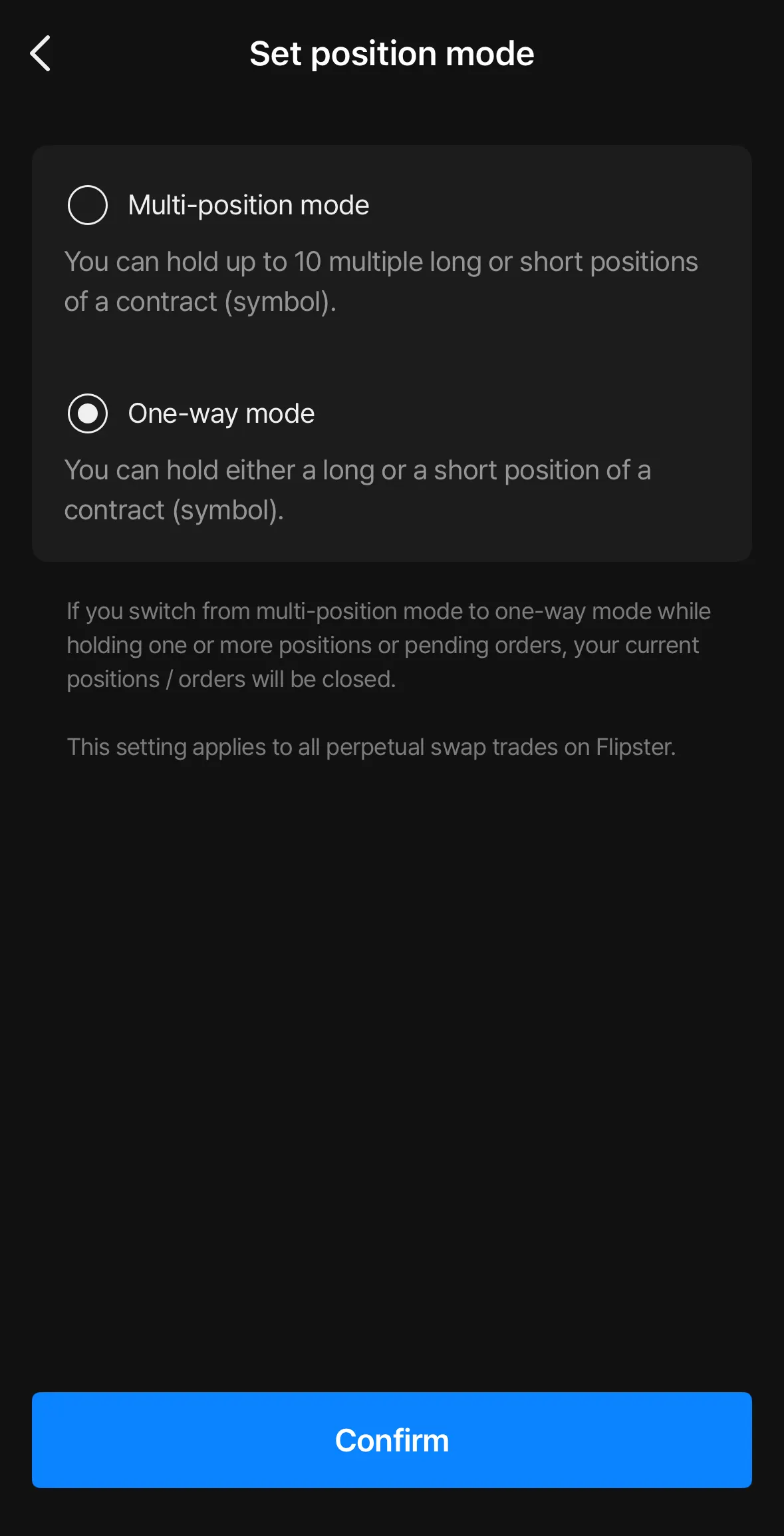 Flipster's One-Way Mode