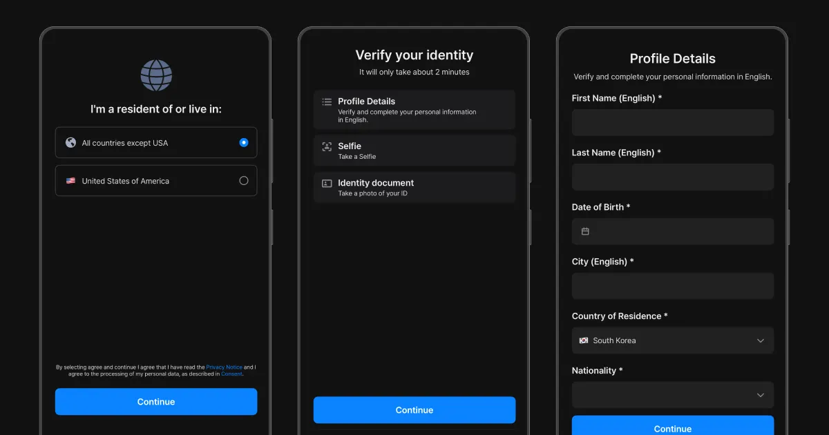 Completing the KYC process on Flipster: Providing your basic information on the Flipster App