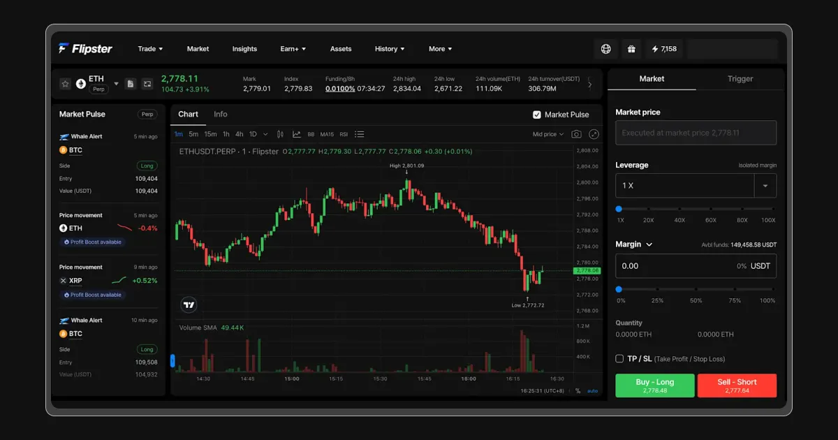 Flipster ETH Trade Page