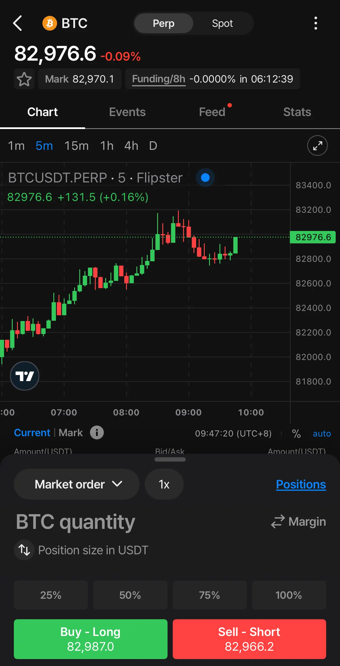 Flipster App Trade Page