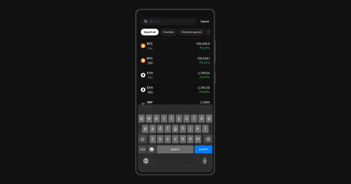 Flipster's App Trade Page Search Bar