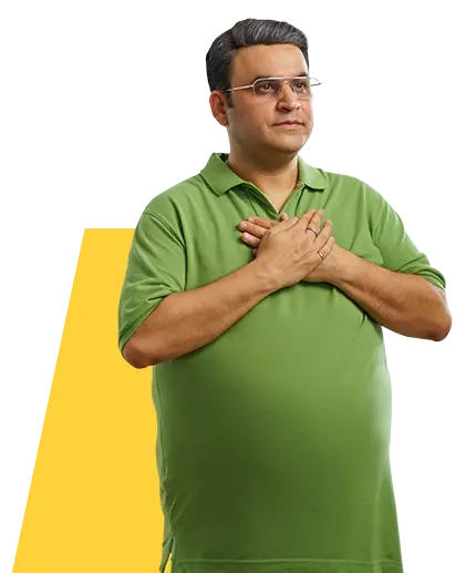 Man with obesity