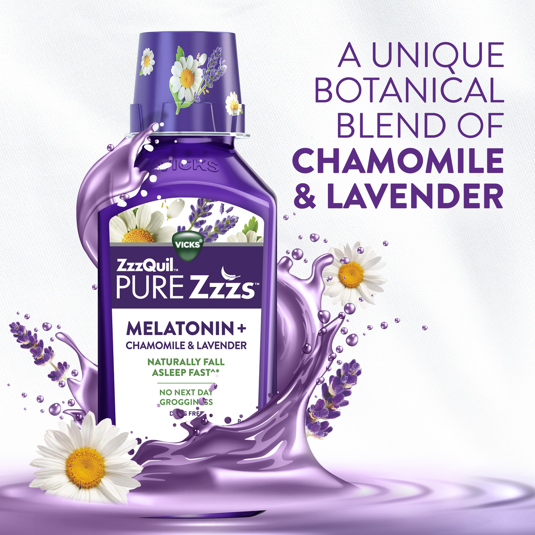 PURE Zzzs Liquid Melatonin Berry Flavored Sleep Aid | ZzzQuil