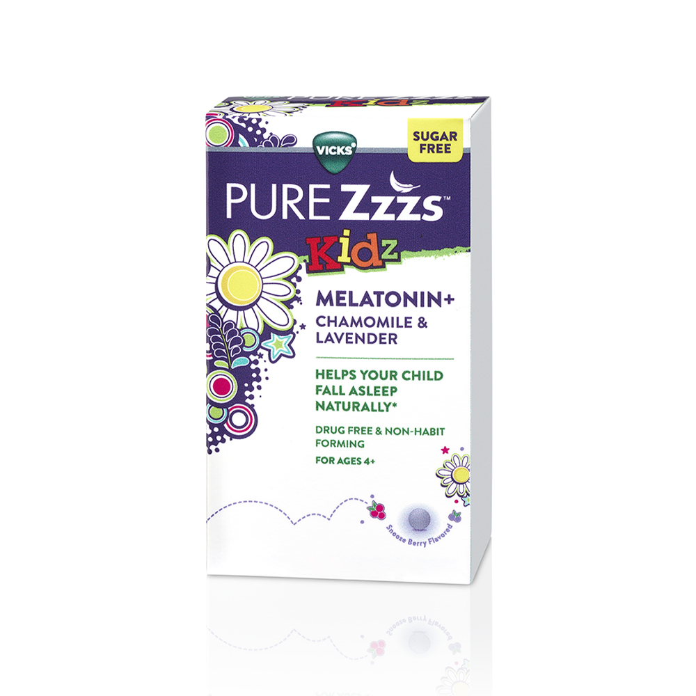 Vicks PURE Zzzs Kidz, melatonina para dormir líquido para niños y niños,  sabor natural a bayas, no formación de hábitos, sin drogas, 8 fl oz