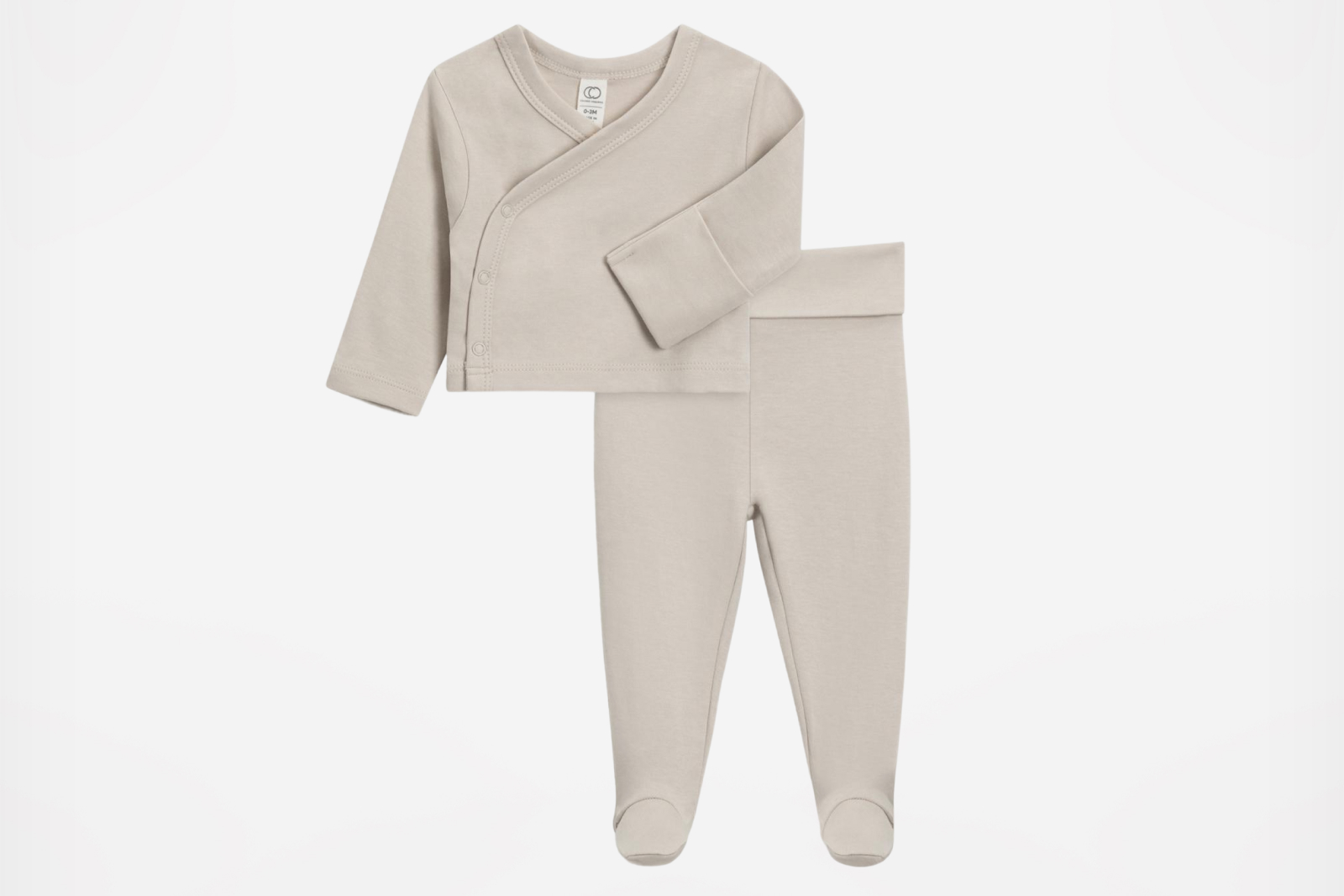 Colored Organics riley 2pc kimono wrap top pant set stone