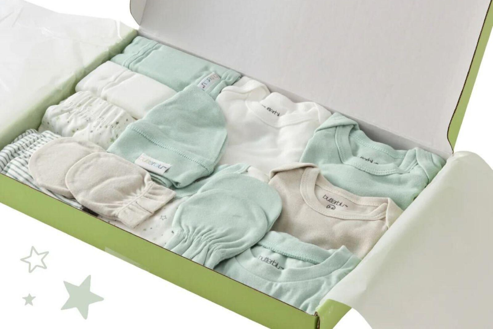 Butterblu welcome home 14pc baby gift set sagetwinkle