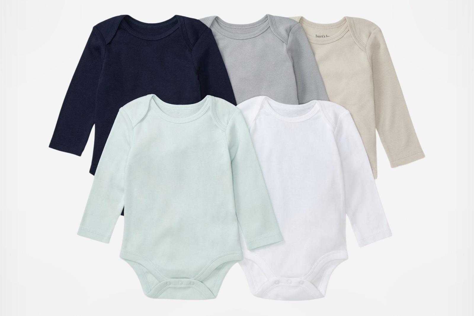 Burts bees baby basics long sleeve bodysuit set5 midnight