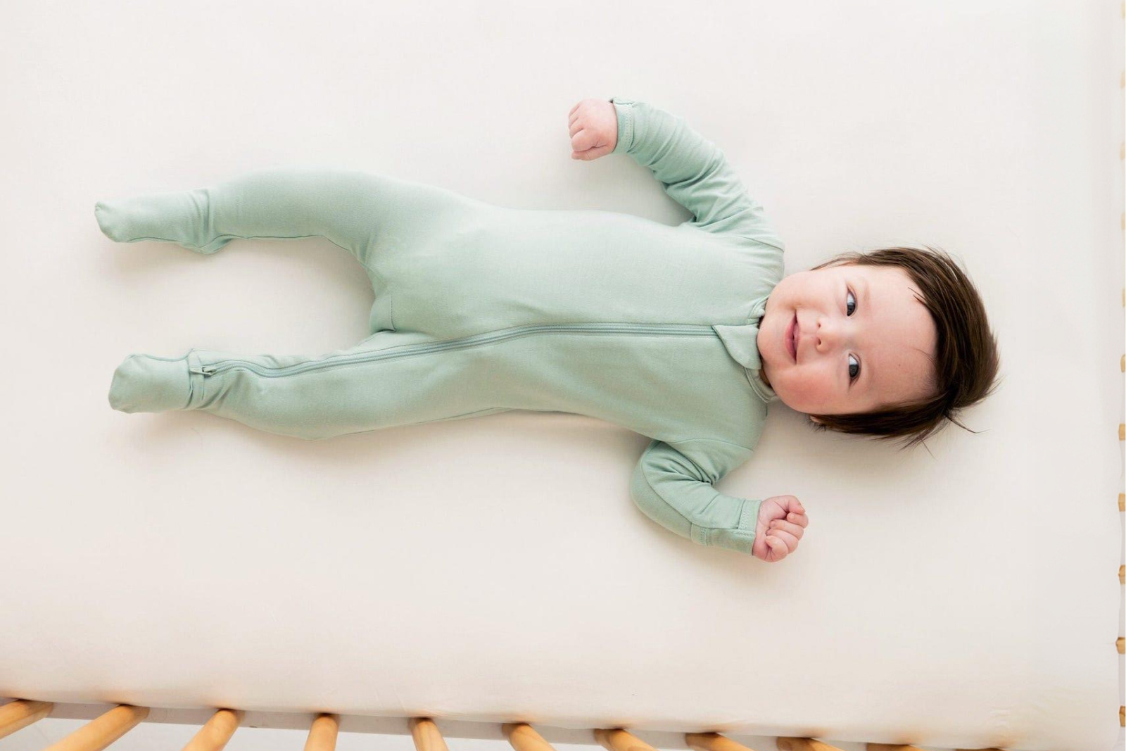 Kyte Baby zippered footie sage