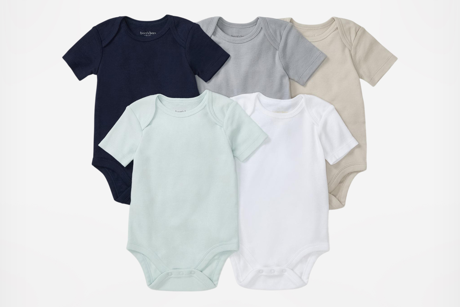 Burts bees baby basics short sleeve bodysuit set5 midnight
