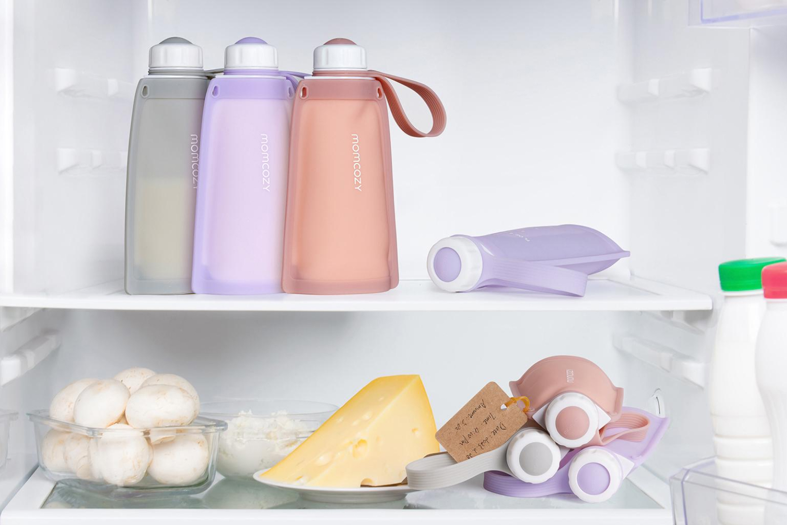 Momcozy 5pc silicone milk storage bags