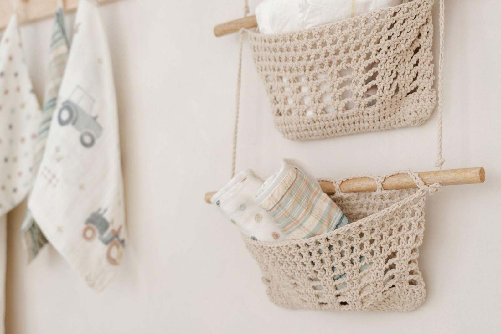 Crane Baby charlie farmhouse 3tier toy hanging wall storage organizer