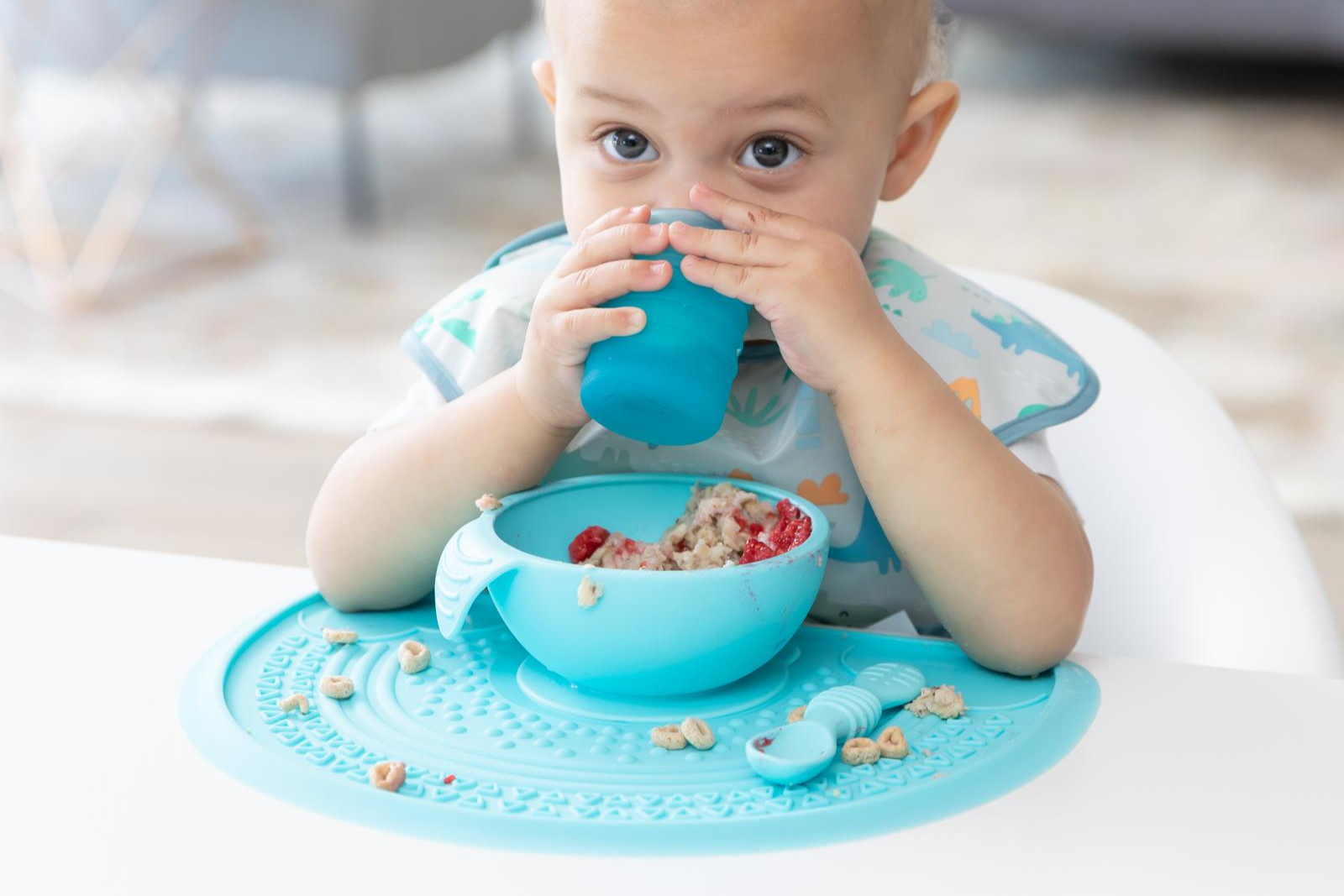 Bumkins babys first mealtime 5pc feeding set blue