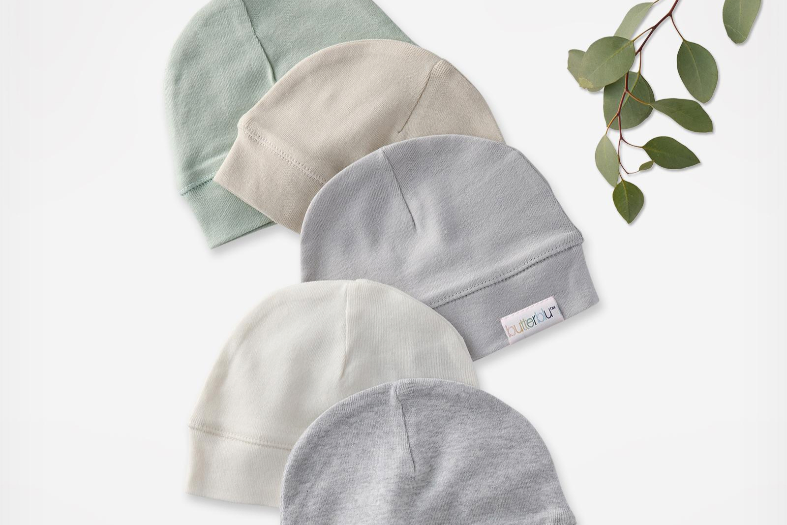 Butterblu charlie assorted baby cap set5 seafoam