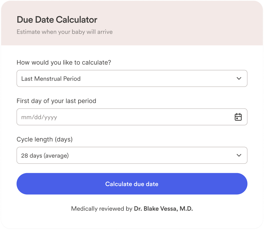Pregnancy due date calculator