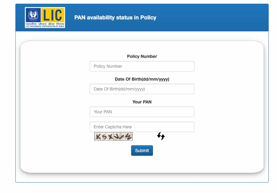 check if my PAN is already linked with my LIC Policy