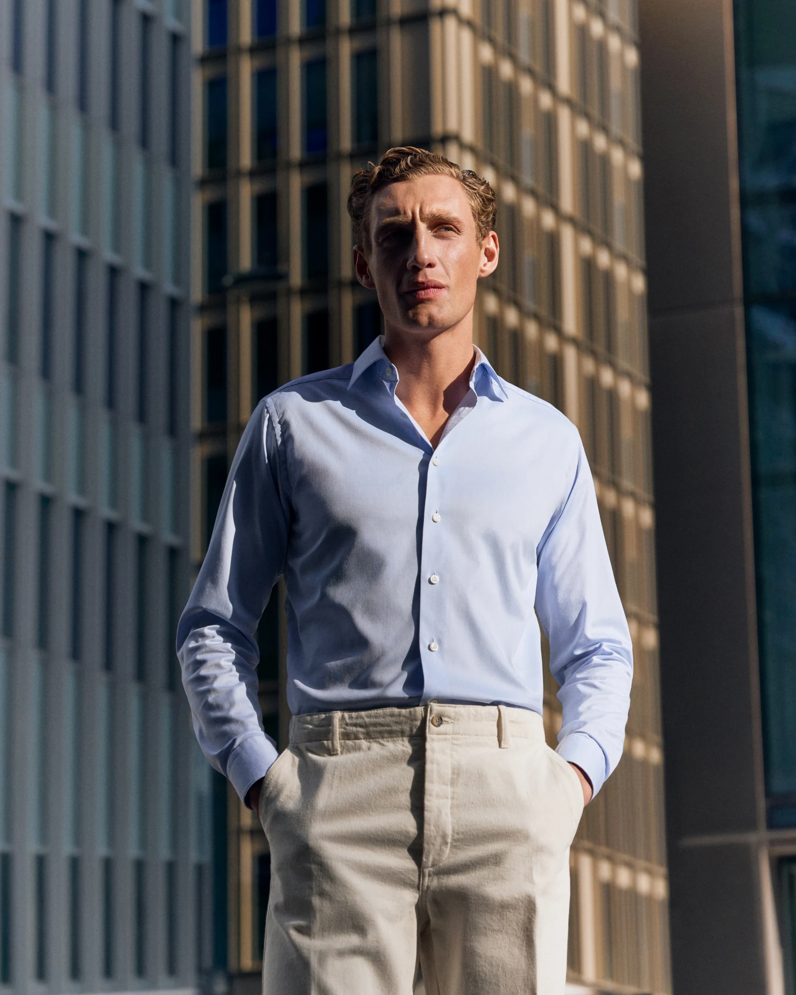 light blue signature twill