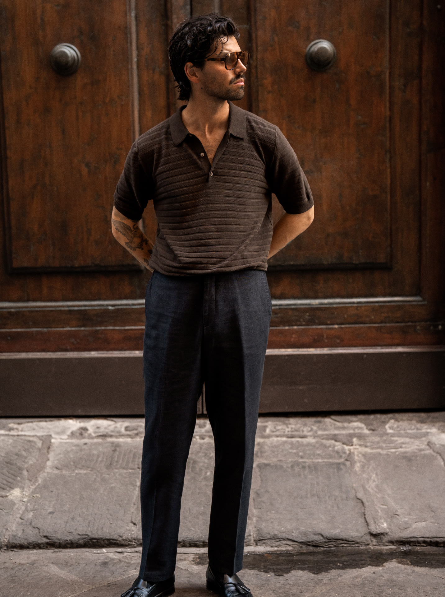 brown polo styled